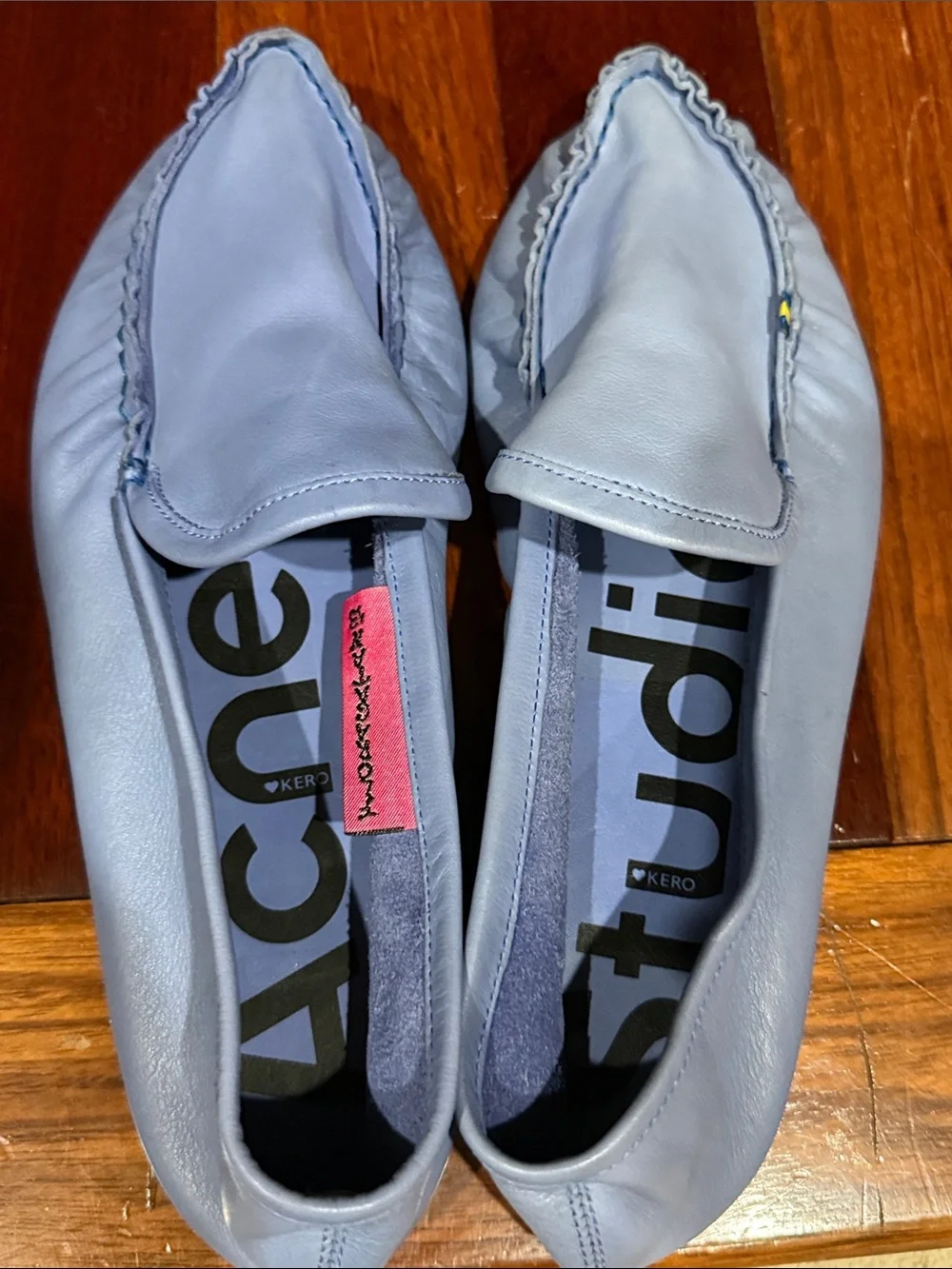 NEW Acne Studios x Kero Blue Purple Leather Slip On Driver Loafer Sz 42 EU 9 US NEW Acne Studios x Kero Blue Purple Leather Slip On Driver  main image 2